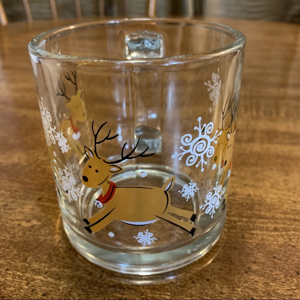 Glass Reindeer Snowflake Christmas Mug - Picture 4 of 6
